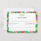 かわいいチューリップです。 出欠カード (正面)