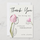 かわいいチューリップの水彩画 ベストフレンド 面白い シーズンカード (正面)