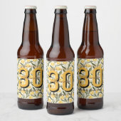 かわいいチューリップの花の誕生日プレゼント ビールラベル (ボトル)