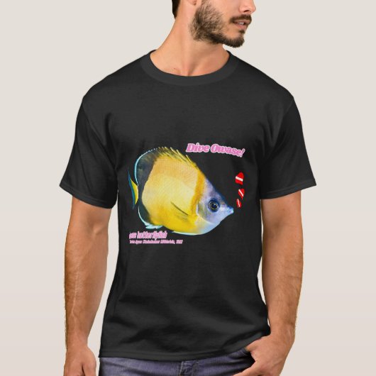 かわいいチョウチョウウオの切り抜きプリント Tシャツ (正面)