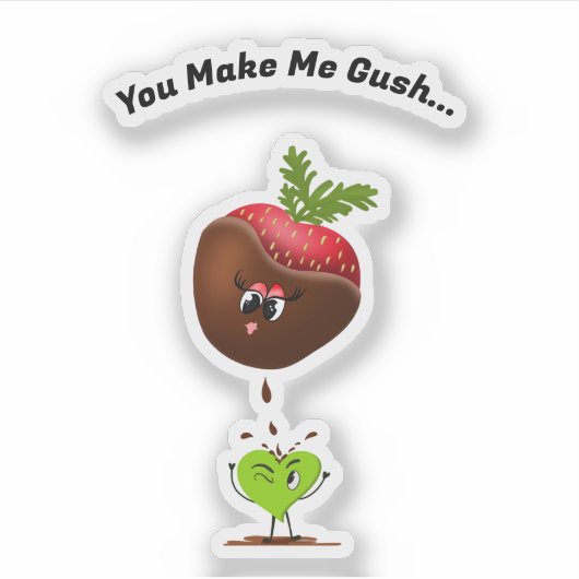 かわいいチョコで覆ったイチゴとキャンディ シール (正面)