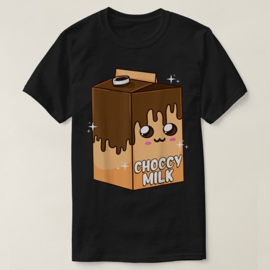 かわいいチョコミルクかわいいミーム Tシャツ (デザイン正面)