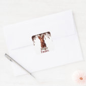 かわいいチョコレートのネクタイをしたイースターバニー スクエアシール (封筒)