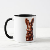 かわいいチョコレートのネクタイをしたイースターバニー マグカップ (左)
