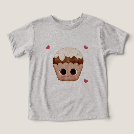かわいいチョコレートカップケーキの幼児用Tシャツ (デザイン正面)