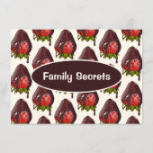 かわいいチョコレートコーティングイチゴのレシピ ノートカード (裏面)