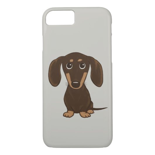 かわいいチョコレートダックスフント|の漫画のウインナー犬 Case-Mate iPhoneケース (裏面)