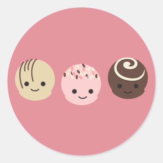 かわいいチョコレートトリュフ ラウンドシール (正面)