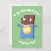 かわいいチョコレートバーの漫画 招待状 (裏面)