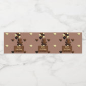 かわいいチョコレートベア誕生日ウォーターボトルラベル ペットボトルラベル (シングルラベル)