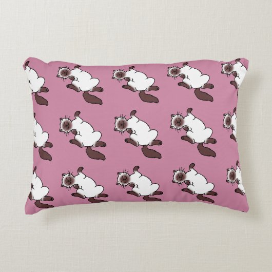 かわいいチョコレートポイントシャム猫 アクセントクッション (正面)