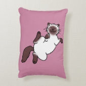 かわいいチョコレートポイントシャム猫 アクセントクッション (裏面(縦))