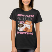 かわいいチョコレートミルクのカワイイデザイン Tシャツ (正面)
