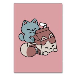 かわいいチョコレートミルクの猫 - ほっこりとした飲み物とキュートさ テーブルナンバー