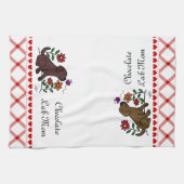 かわいいチョコレートラブラドール漫画 キッチンタオル (横)