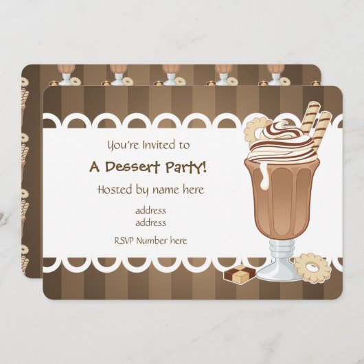 かわいいチョコレートmillkshakeのすべての行事のパーティー 招待状 (正面/裏面)
