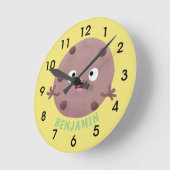 かわいいチョコ頭が切れるチップクッキーの漫画 ラウンド壁時計 (傾斜)