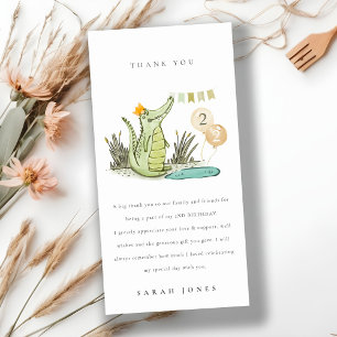 かわいいチョムアリゲーターインスワンプエイジ誕生日 サンキューカード