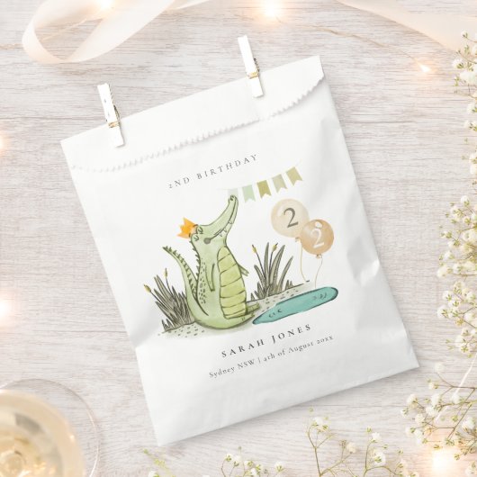 かわいいチョムアリゲーターインスワンプエイジ誕生日 フェイバーバッグ (クリップ留めされた状態)