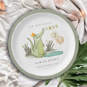 かわいいチョムアリゲーターインスワンプエイジ誕生日 ペーパープレート