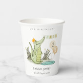 かわいいチョムアリゲーターインスワンプエイジ誕生日 紙コップ (裏面)