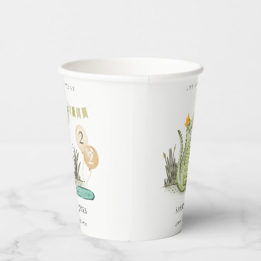 かわいいチョムアリゲーターインスワンプエイジ誕生日 紙コップ (右)