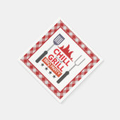 かわいいチルグリルBBQパーティー スタンダードカクテルナプキン (角)