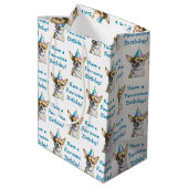 かわいいチワフアイン誕生日ハット ミディアムペーパーバッグ (裏面アングル)