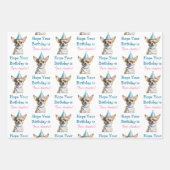 かわいいチワフアイン誕生日ハット ラッピングペーパーシート (正面2)