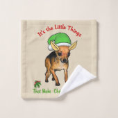 かわいいチワフアクリスマス バスタオルセット (ウォッシュタオル)