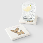 かわいいチワフアママアートサンダー_コーブ ストーンコースター (横)