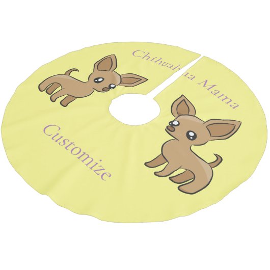 かわいいチワフアママアートサンダー_コーブ ブラッシュドポリエステルツリースカート (アングル)