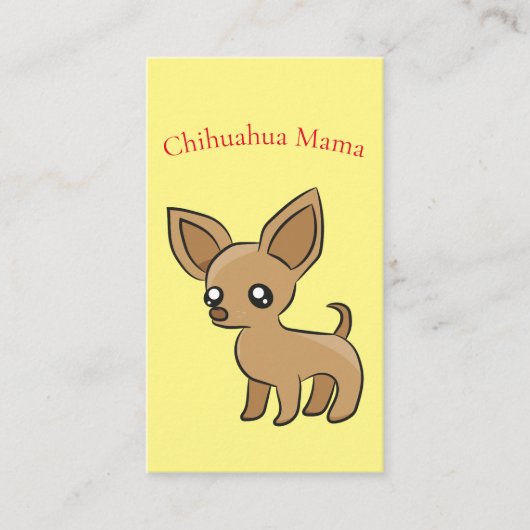 かわいいチワフアママアートサンダー_コーブ 名刺 (正面)