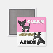 かわいいチワホアクリーン/汚い食洗機磁石 マグネット (正面/裏面)