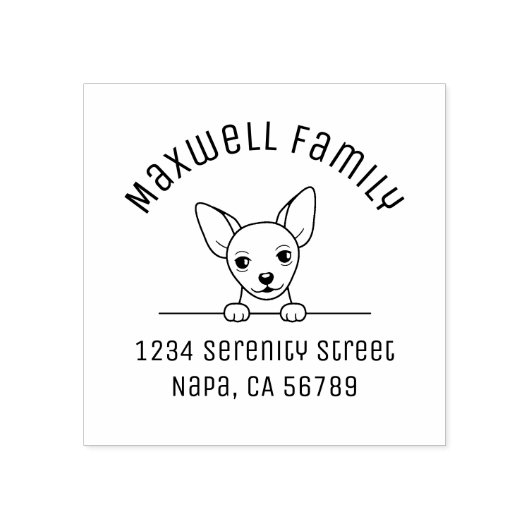 かわいいチワホアドッグアーチファミリーアドレス ラバースタンプ (インプリント)