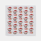 かわいいチワホアドッグクリスマスパターン スタンダードカクテルナプキン (正面)