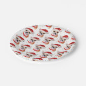 かわいいチワホアドッグクリスマスパターン ペーパープレート (アングル)