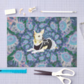 かわいいチワホアドッグティール(緑がかった色)イエローアートデクページ 薄葉紙 (クラフト)