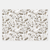 かわいいチワホアドッグラッピング紙セット3 ラッピングペーパーシート (正面)