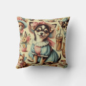 かわいいチワホアパピー絵画ズ クッション (裏面)