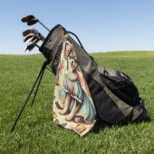 かわいいチワホアパピー絵画ズ ゴルフタオル (グリーン)