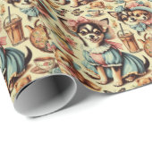 かわいいチワホアパピー絵画ズ ラッピングペーパー (ロールコーナー)