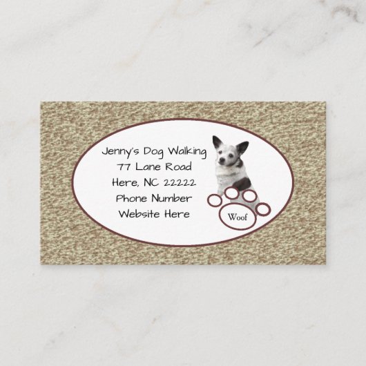 かわいいチワホアビジネスカード 名刺 (正面)