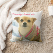 かわいいチワホアママ私を愛する犬のママ クッション (ブランケット)
