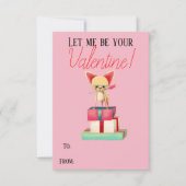 かわいいチワワにバレンタインを！バレンタインカード 招待状 (正面)