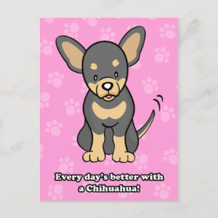 かわいいチワワのイラスト ポストカード