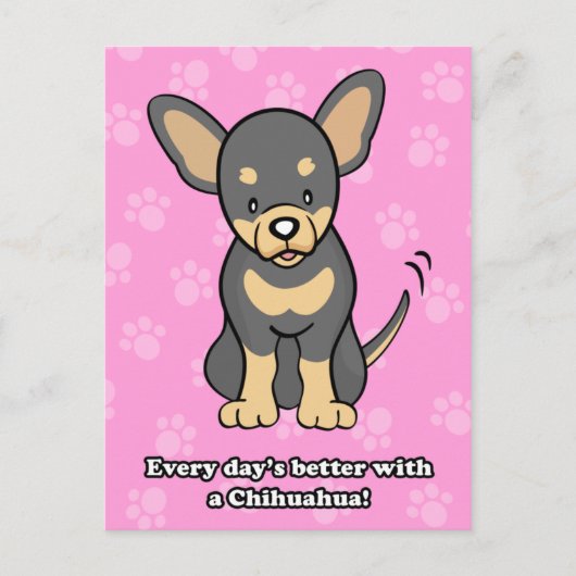 かわいいチワワのイラスト ポストカード (正面)