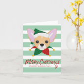 かわいいチワワのメリークリスマスの休日の挨拶 カード (黄色い花)