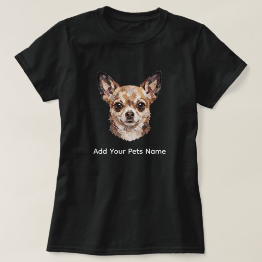 かわいいチワワの子犬のデザインTシャツ Tシャツ (デザイン正面)