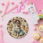 かわいいチワワの子犬の絵 ペーパープレート (パーティー)